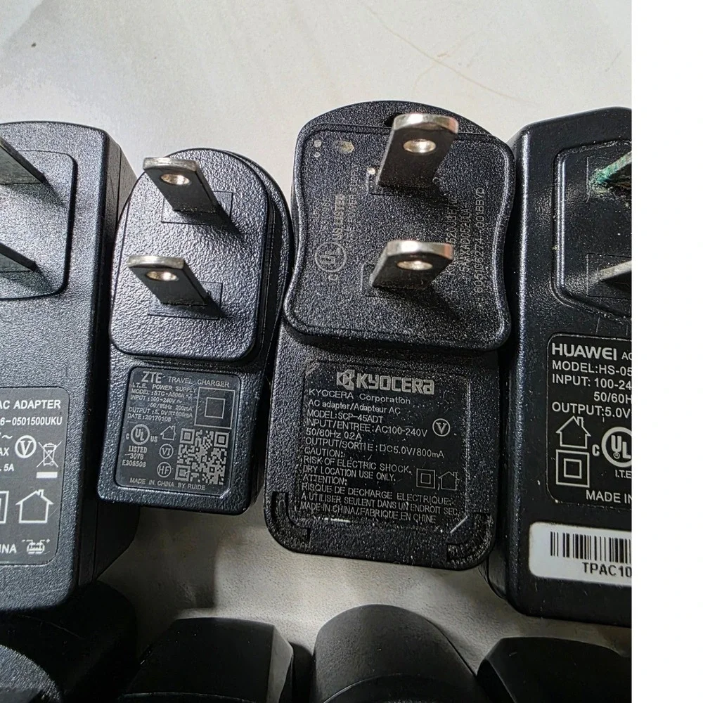 10 USB Wall Charger Adapters 3 Cables‎ Huawei Kyocera ZTE Schok UMX Mixed W4